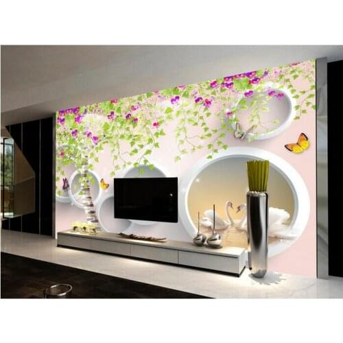 3d wallpaper custom mural non-woven 3d room wallpaper Fresh flowers 3 d TV setting wall butterfly photo wallpaper for walls 3 d