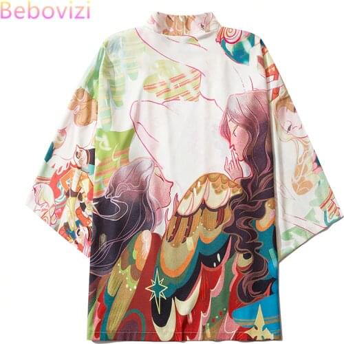 M-XXL New Fashion Cartoon Anime Asian Streetwear Cardigan Women Men Harajuku Haori Japanese Kimono Cosplay Blouse Yukata Clothes