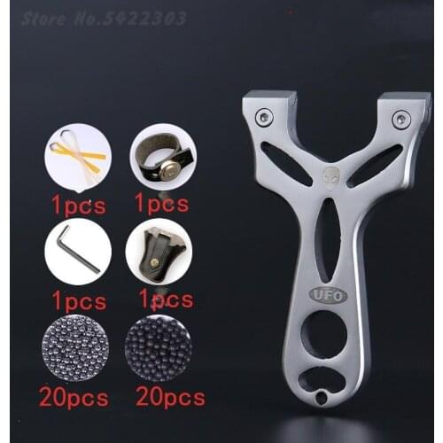 New Powerful Stainless Steel Slingshots Outdoor Slingshot Toys Slingshot Metal Outdoor Sports Toy With Flat Rubber Band
