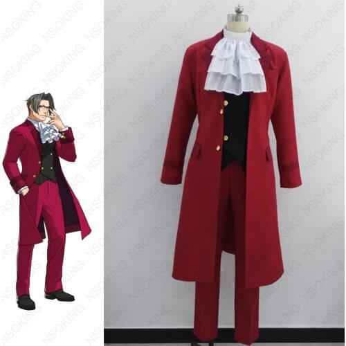 Miles Edgeworth Cosplay Clothing Phoenix Wright Anime Ace Attorney Cosplay Costumes