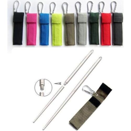 100pairs Detachable Folding Stainless Steel Chopsticks with Bag Portable Outdoor Reusable Anti-scalding Non-slip Gift SN1013