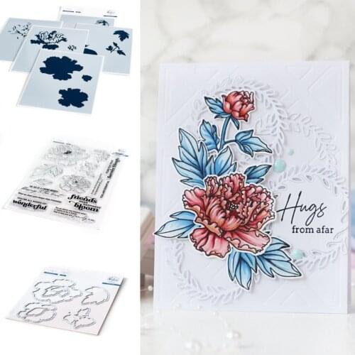 Wreath Letters Metal Cutting Dies and Silicone Stamps Stencil for Scrapbooking Album Decoration Craft for DIY Greeting Card 2021