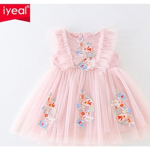 IYEAL Princess Baby Girl Dress Party Birthday tutu Dress Floral Baptism Wedding Dresses For 0-2y Newborn Clothes Vestido Infanti