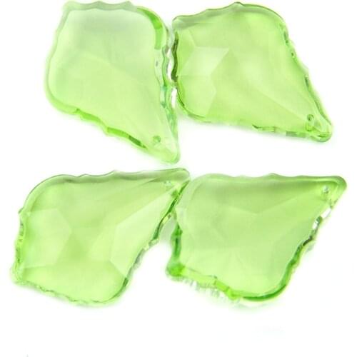 38mm-76mm Lt.Green Crystal Glass Chandelier Crystal Maple Leaf Crystal Hanging Pendant For Lamp Part