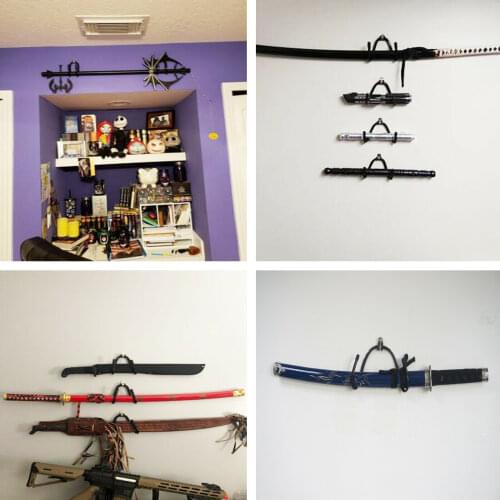 Adjustable Sword, Wall Hook Display Hanger Wall Mount for Sword,Dagger - 4/PK