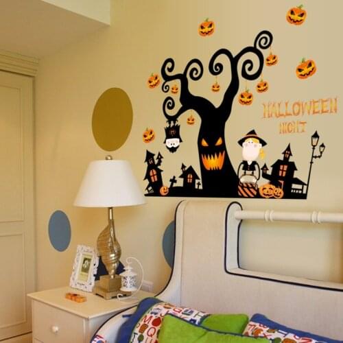 Removable Tree House DIY Decal Vinyl PVC Wall Sticker Halloween Home Decoration DIY Party Background SK9095