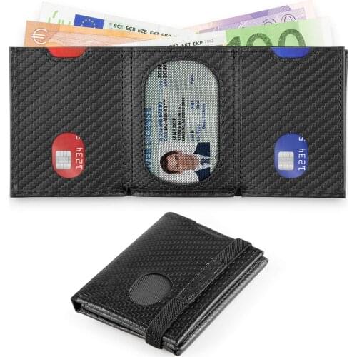 SEMORID 2021 New Man Wallet Multifunctional Men Clutch Carbon Fiber Card Holder Slim RFID Blocking Case Box Thin PU Leather Bag