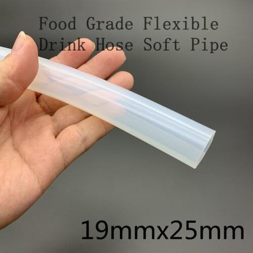 19x25 Silicone Tubing ID 19mm OD 25mm Food Grade Flexible Drink Tubing Pipe Temperature Resistance Nontoxic Transparent