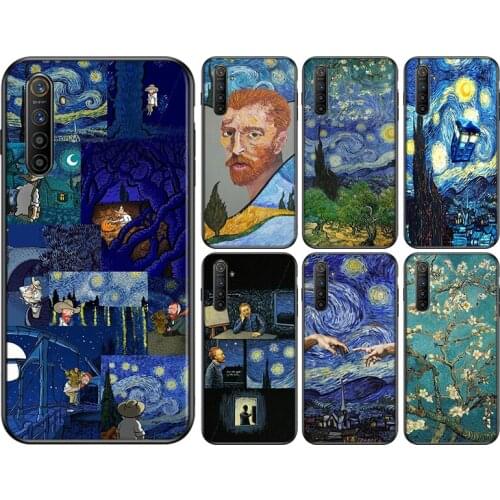 Van Gogh Starry Night Silicone Cover For OPPO Reno 4 3 Pro 10X Zoom 2 Z F Realme ACE C2 X2 Pro 5G Phone Case