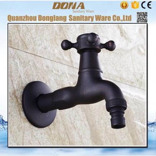 Free shipping Black antique washing machine faucet wit single lever single cold bathroom bicock washing machine tap