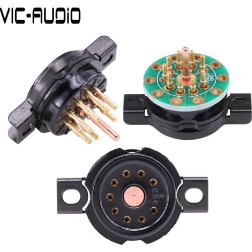 CMC Bakelite Valve 8Pin Tube Socket B9A For 6DJ8 EL84 6922 6BQ5 6CG7 ECC88 12AU7 ECC82 12AX7 ECC83 Vacuum Tube Amplifier Vintage