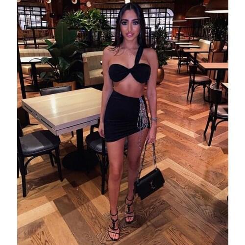 XLLAIS Women 3 Pcs Skirt Suits Fashion New Arrivals Wholesale Items 2021 Sexy Halter Bra And Bandage Mini Dress Sets