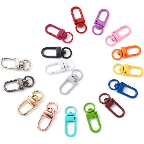 34pcs Alloy Swivel Clasp Snap Hook Carabiner Clip Trigger Buckle For DIY KeyHooks Keychain Jewelry Making Accessories Mix Color