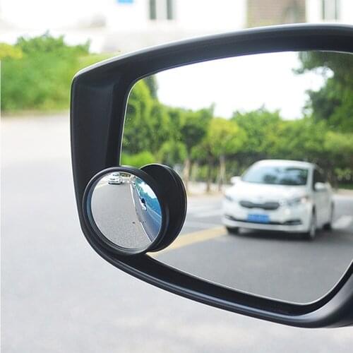 2Pcs 360 Degree Wide Angle Adjustable Car Rear View Convex Mirror Auto Rearview Mirror Vehicle Blind Spot Rimless Mirror