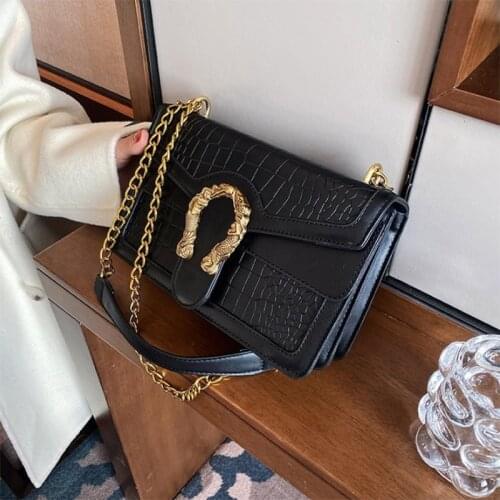 Europe and America Vintage Stone Pattern Crossbody Bag for Women Trend Brand Design Shoulder Bag Female Luxury Leather Handbag