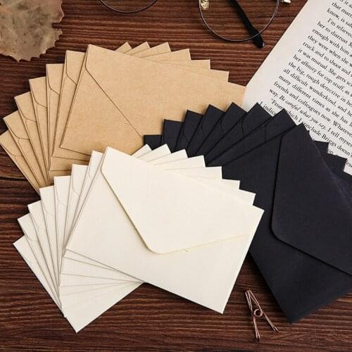 10pcs Classical White Black Kraft Blank Mini Paper Window Envelopes Wedding Invitation Envelope Gift Greeting card Envelope