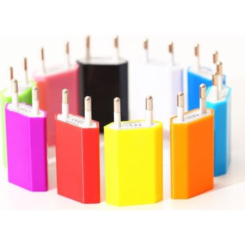 100pcs DHL Free EU USB wall charger for Apple iPhone 6 6s 7 plus iPod Colorful EU Plug AC USB Adapter For iPod iPhone4 4s 5S 5G