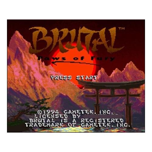 Brutal - Paws of Fury 16 bit Big Gray Game Card For NTSC Game Player Drop Shipping