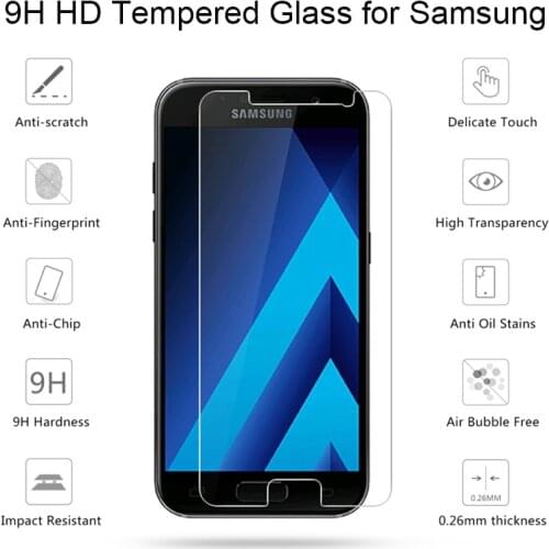 2PCS Tempered Glass For Samsung Galaxy A3 2017 A320FL A320F A320Y A320F/DS Glass Screen Protector 2.5D 9H Protective Film