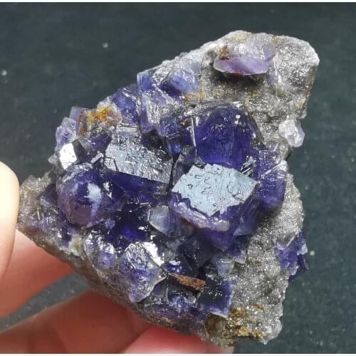 59gNatural rare purple fluorite mica associated minerals specimen stone and CRYSTAL HEALING CRYSTAL QUARTZ GEM home decoration