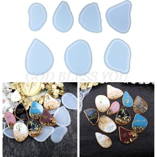 7Pcs Crystal Epoxy Resin Mold Hanging Tag Listed Pendant Mirror Silicone Mould DIY Crafts Casting Tool Drop Shipping