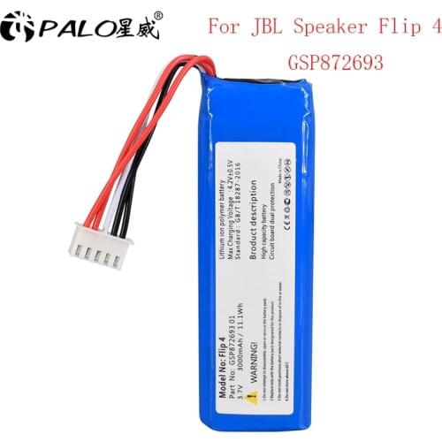 For JBL Speaker Flip 4, Flip 4 Special Edition 3.7V 3000mAh/11.1Wh Battery GSP872693 01 Rechargeable Batteries Pack