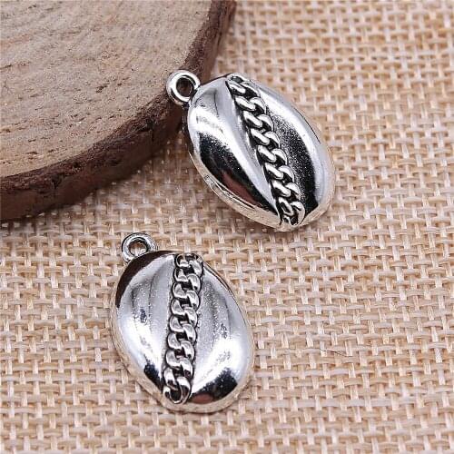 Free shipping 40pcs 14x23mm antique silver ball charms diy retro jewelry fit Earring keychain hair card pendant accessories