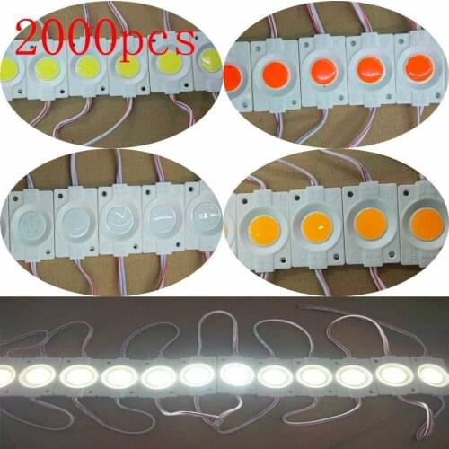 FREE DHL 2000pcs/lot 2.4W injection COB LED Module light,DC 12V advertising light,3 years warranty