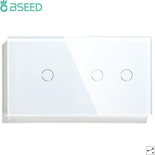 Bseed 1Gang 2Gang Touch Sensor Switch 1Way 2Way Light Switch White Black Golden Crystal Class Panel Switch Waterproof Switch