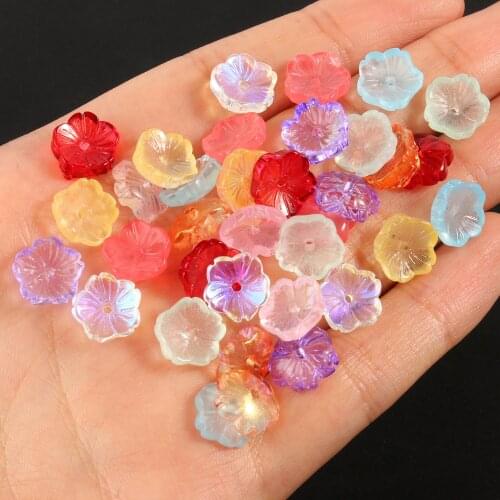 Translucent Multiple Colors Lampwork Beads Petal Shape Glass Beads for DIY Bracelet Jewelry Making Accessories 10x4mm 20pcs/lot