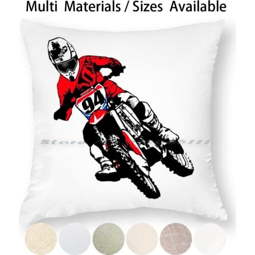 Moto Cross Racing Pillow Case Throw Pillow Cover Cotton Linen Flax Moto Cross Motocross Enduro Supercross Racer Motorcycle