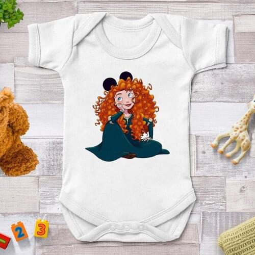 Disney Princess Mickey Mouse Funny Baby Rompers Merida Printed Baby Girl Clothes Newborn Bebe Jumpsuits Bodysuits For Infants