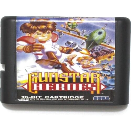 Gunstar Heroes Game Cartridge Newest 16 bit Game Card For Sega Mega Drive / Genesis System