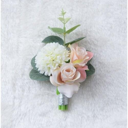 10pcs/lot artificial flower Wedding Corsages Boutonniere Groom Wedding Flowers Brooch Flowers