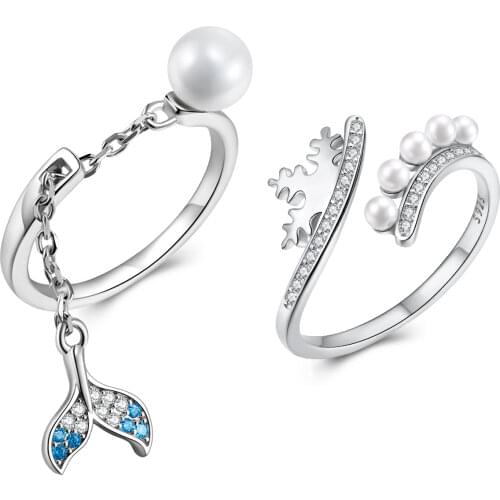 JIUHAO Women's Silver Rings