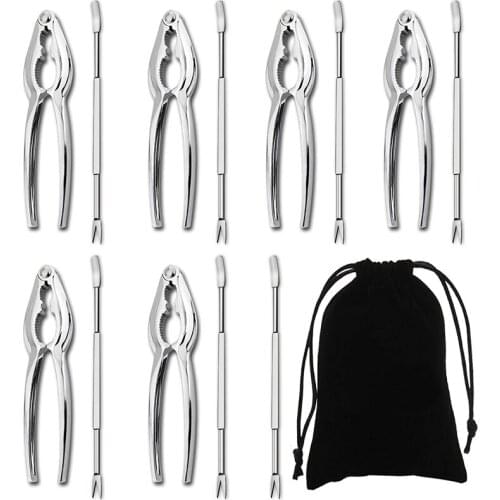 Quality Seafood Tools Set Including 7 Forks and 6 Lobster Crab Crackers Nut Clip Nut Cracker Set Seafood Tool Kit Nut Cracker