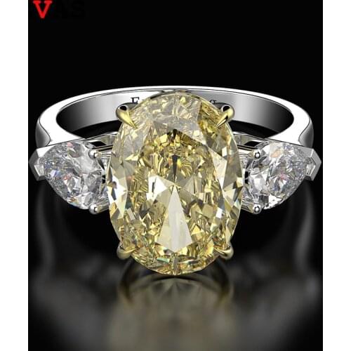 OEVAS 100% 925 Sterling Silver Obal Topaz Created Moissanite Gemstone Wedding Engagement Diamonds Ring Fine Jewelry Wholesale