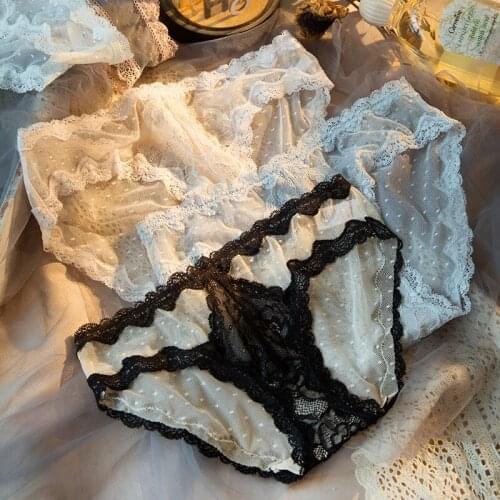 3 Pcs Cotton Panties Sexy Panty Briefs Lace Panties Women Underwear Lingerie Panties for Female Ladies Floral Pantys Underpants