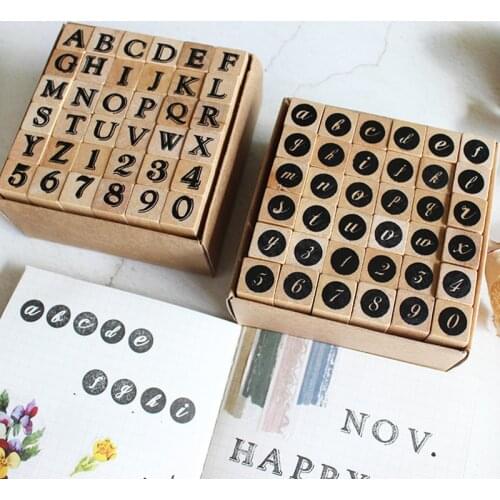 MIRUI creative Vintage curlycue typewriter shadow letters wooden seal stamp rubber seal set log rubber stamp decorative dairy