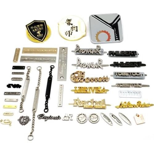 Custom Metal Clothing Labels For Bag Brand Logo Customized Metal Label For Clothes Brand Custom Metal Logo Label For Jacket