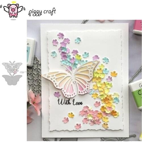 Piggy Craft metal cutting dies cut die mold 2Pcs Butterfly Scrapbook paper craft knife mould blade punch stencils dies