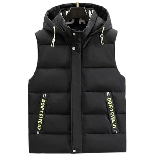 Mens Jacket Sleeveless Vest Winter Fashion Casual Slim Coats Brand Clothing Cotton-Padded Mens Vest Waistcoat Male Plus Size
