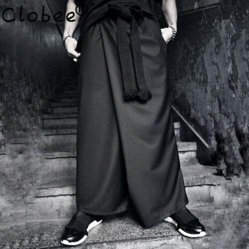2017 New Autumn Fashion Casual Loose Men Skirt Pants Braided belt Pants Men Crotch Pants Nightclub Costumes plus size 27-41 K741