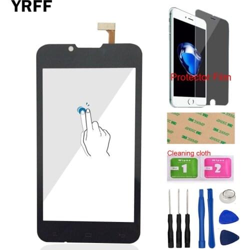 YRFF 4.3'' Mobile Phone Touch Front Glass For Fly IQ441 IQ 441 Touch Screen Digitizer Panel Sensor Tools Protector Film Adhesive