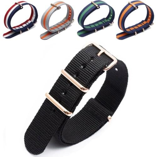 Watchband Nylon Canvas Strap for Flat Lugs Sport Casual Watch Repleacement Wristband Mens Womens Belt 18MM 22MM 20MM 24MM