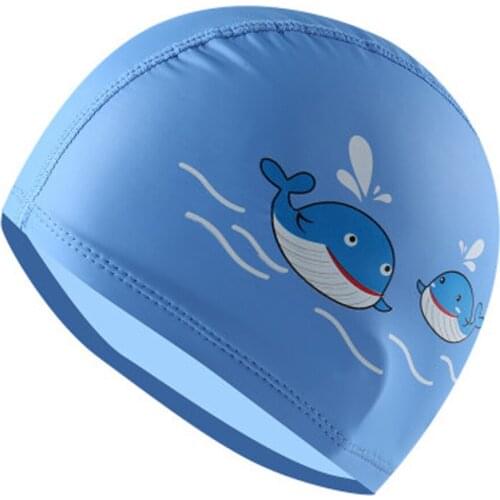 Swimming Cap for Children Elastic PU Cute Cartoon for Long Hair Lovely Kids Protect Ears Swim Pool Hat for Boys Girls Swim
