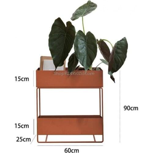 Nordic Minimalist Wrought Iron Partition Flower Shelf Rack Indoor Living Room Shelf Floor-standing Balcony Green Flower Pot Rack