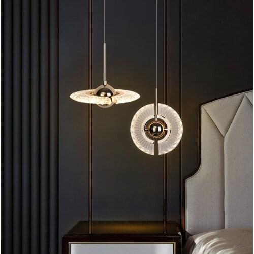 Modern bedside chandelier Nordic creative light luxury 2021 new background wall study bedroom light net red small chandelierv