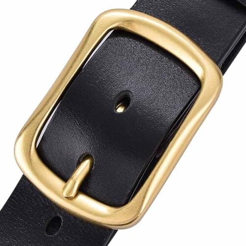 High-Quality First Layer Cowhide Mens Belt Pure Copper Pin Buckle Business Casual High-End Mens Japanese-Style Buckle belt2021