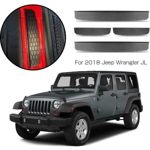 Rear Door Sill Guards Protectors Scuff Plate Panel for Jeep Wrangler JL